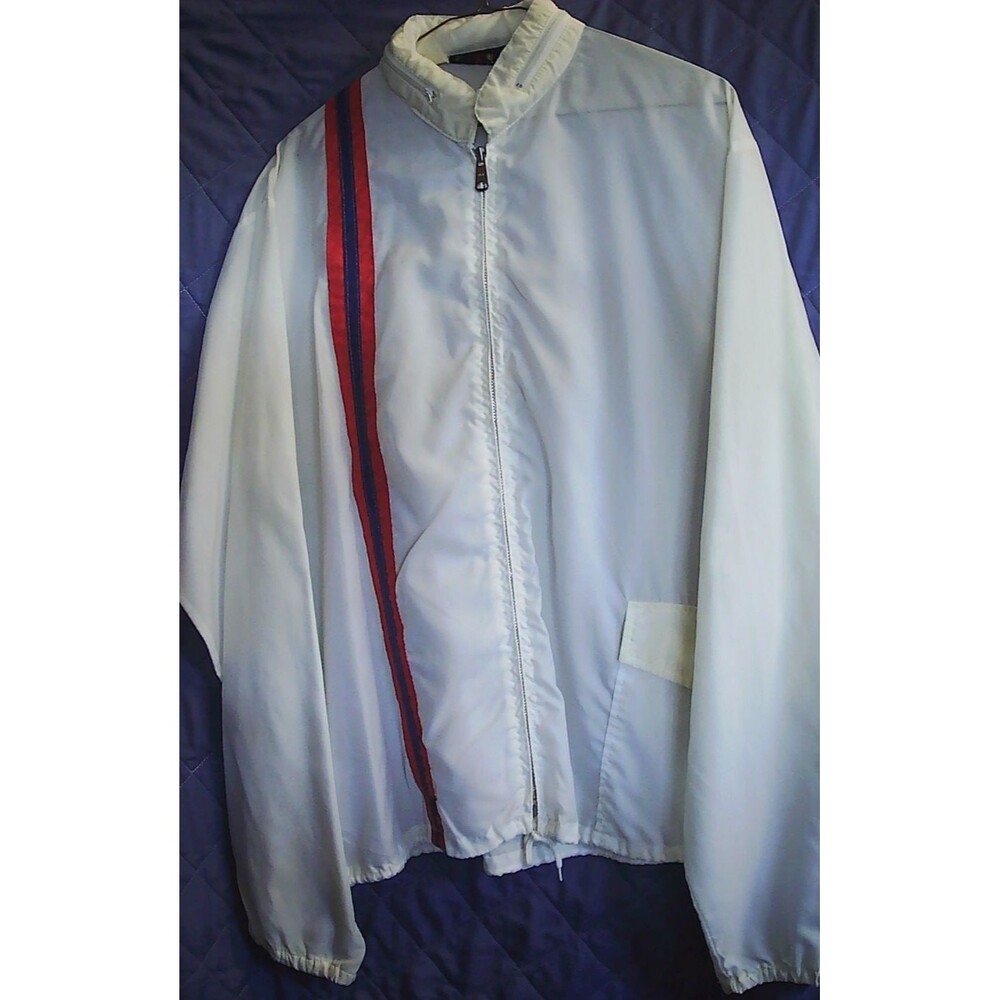 Vintage 1970's Envoy Nylon Racing Jacket w/ Built in Hood Size Medium